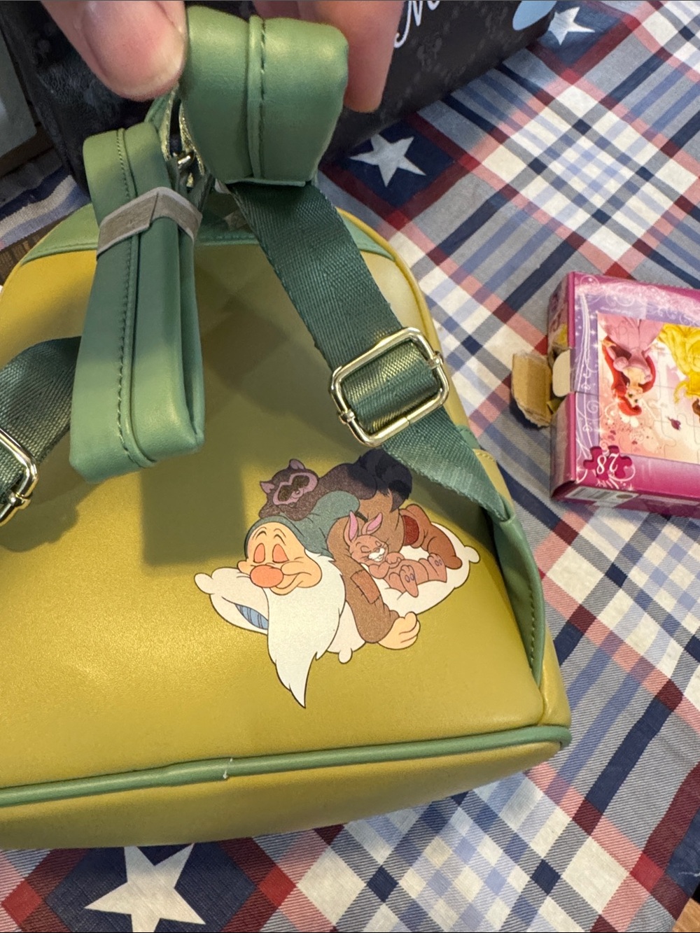 Loungefly Grumpy Faux Fur Beard Backpack in Green, Peach, White, Pink - Picture 4 of 6